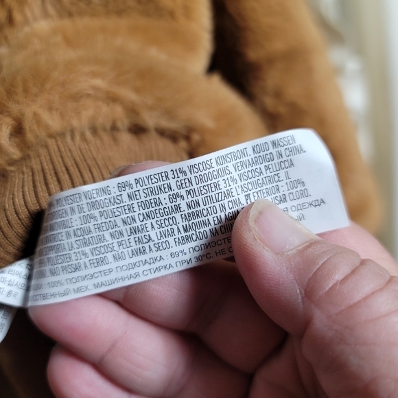 Super Plush Teddy Pullover Hoodie Large Camel Tan Lined Forever21 - Picture 7 of 8